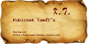 Kubicsek Tamás névjegykártya